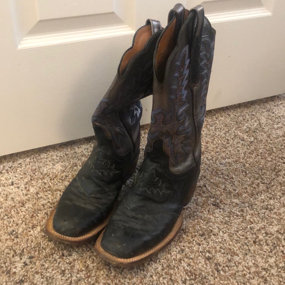 Lucchese  Silver top/Black bottom boots